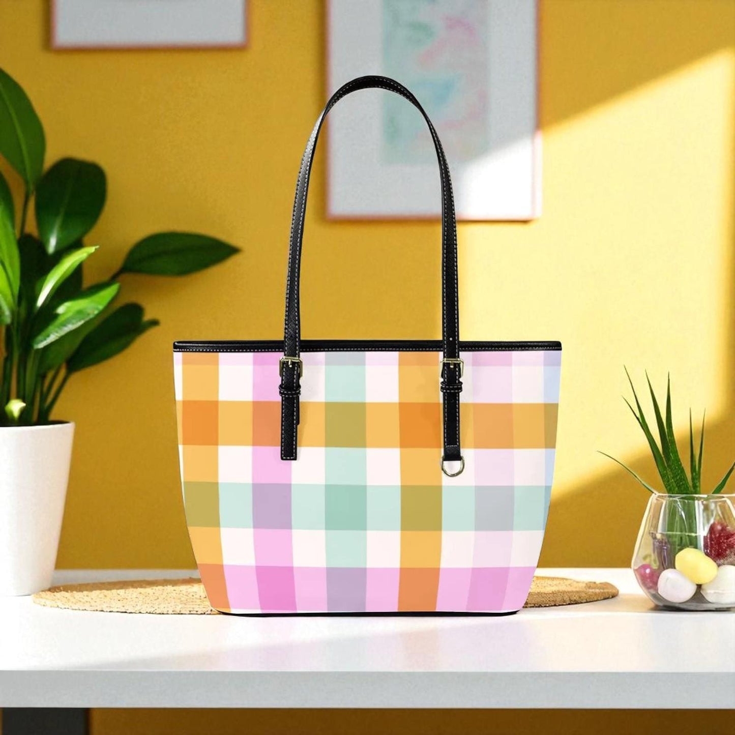 Floral Beach Tote Bag, Pastel Daisy Shoulder Bag, Cute Summer Carryall Purse