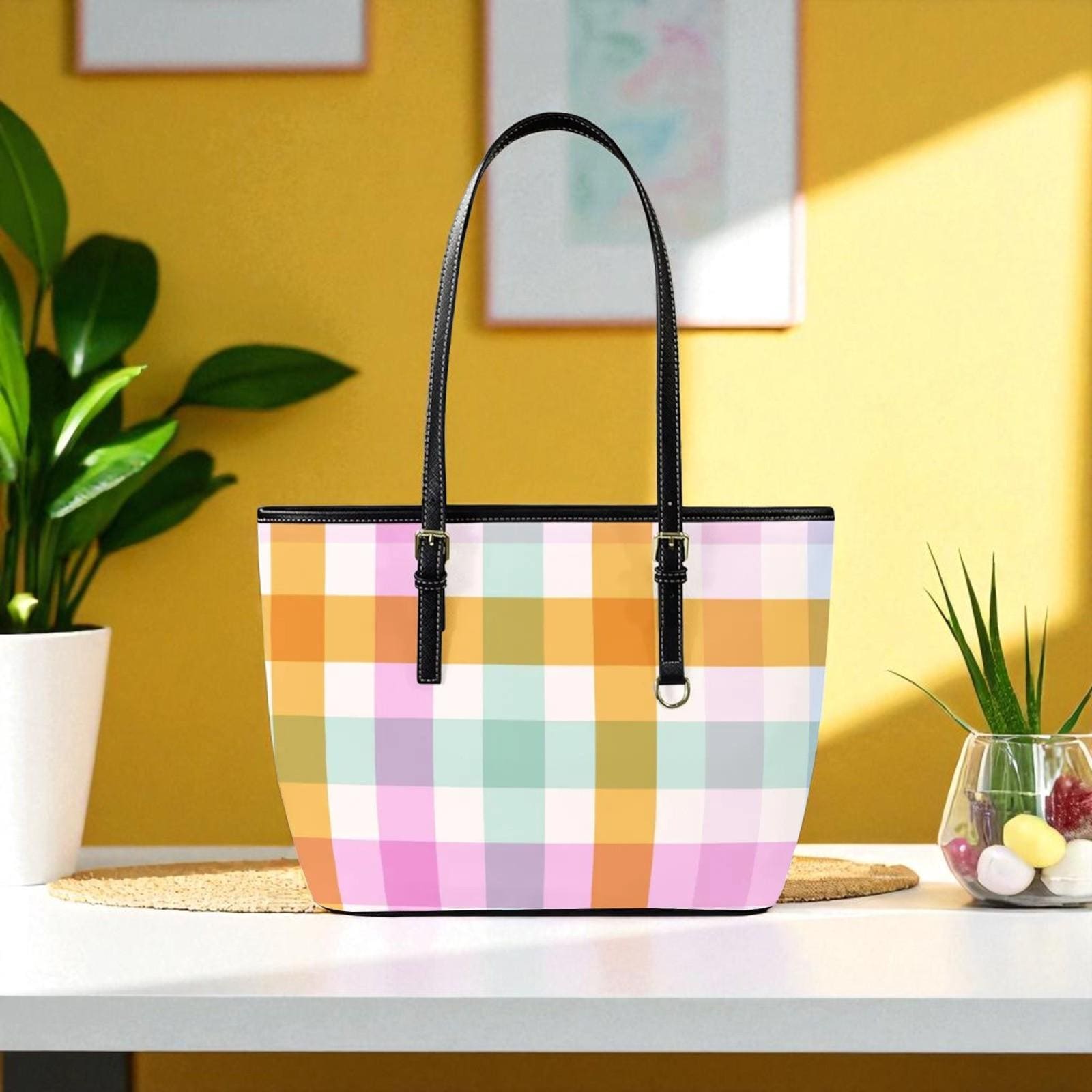 Floral Beach Tote Bag, Pastel Daisy Shoulder Bag, Cute Summer Carryall Purse