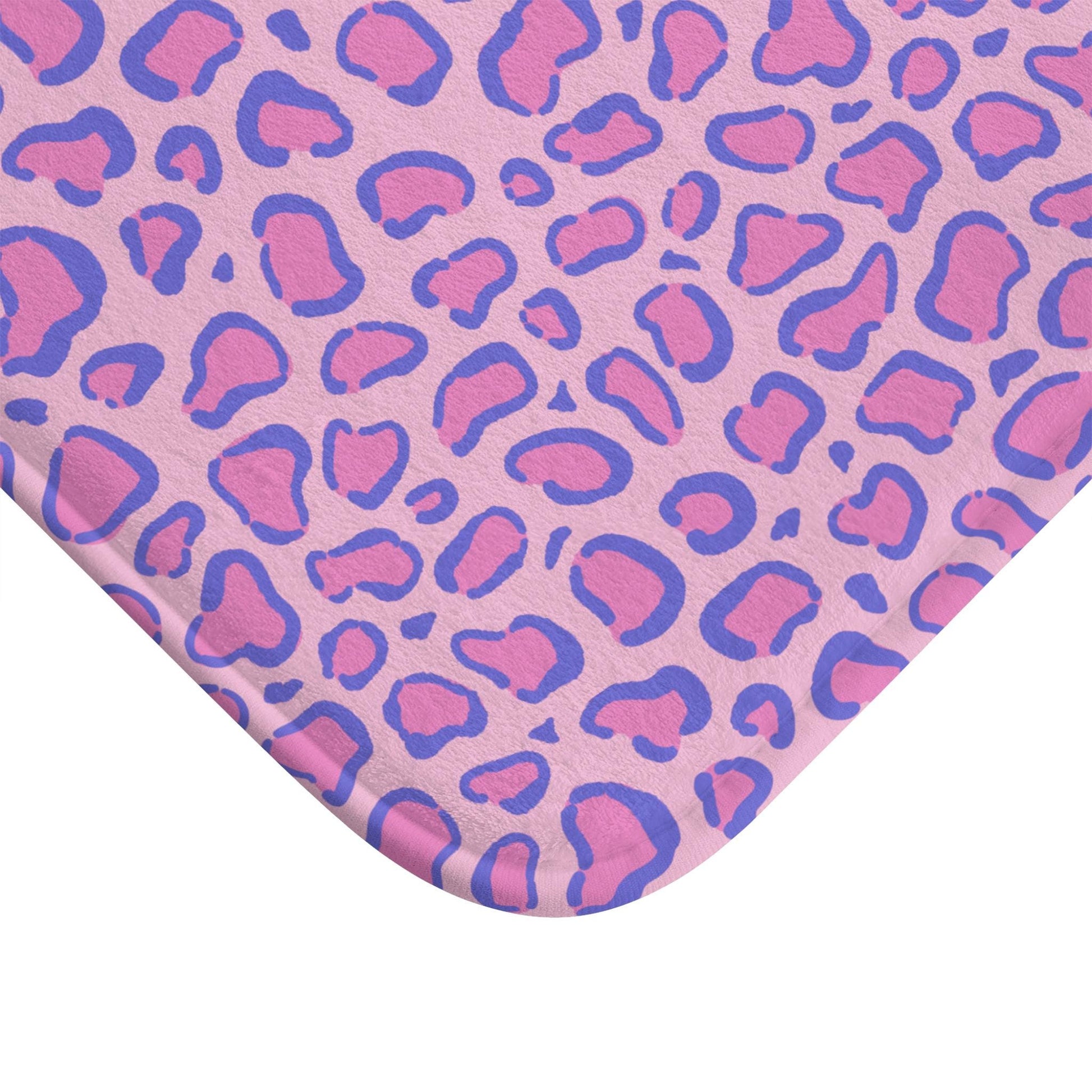 Pink Leopard Shower Curtain, Purple Cheetah Print Bathroom Decor, Funky Maximalist Bath