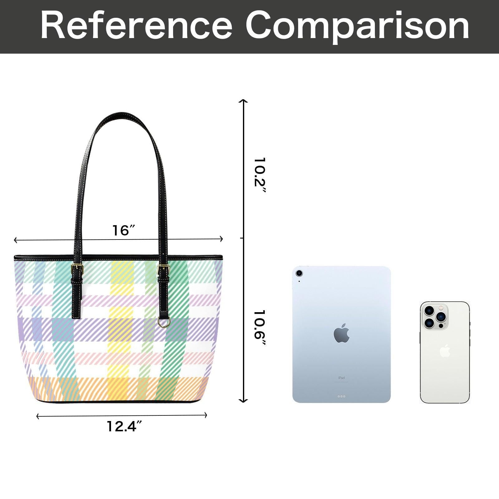 Pastel Plaid Tote Bag for Spring, Preppy Gingham Purse, Everyday Carryall