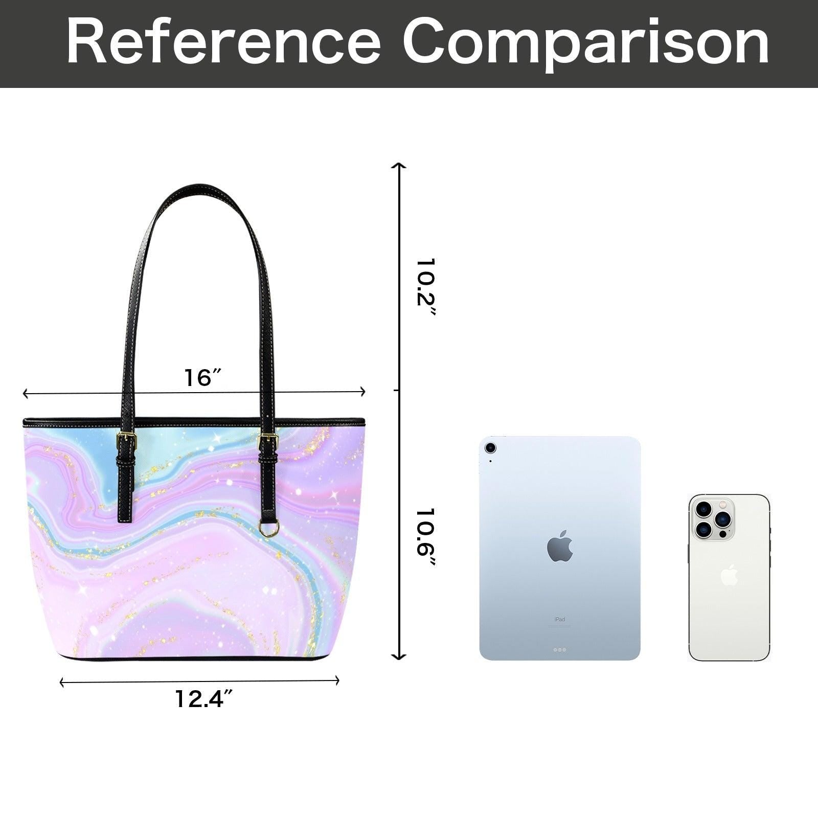 Pastel Marble Tote Bag, Lavender Swirl Purse for Fairycore Style and Everyday Carry