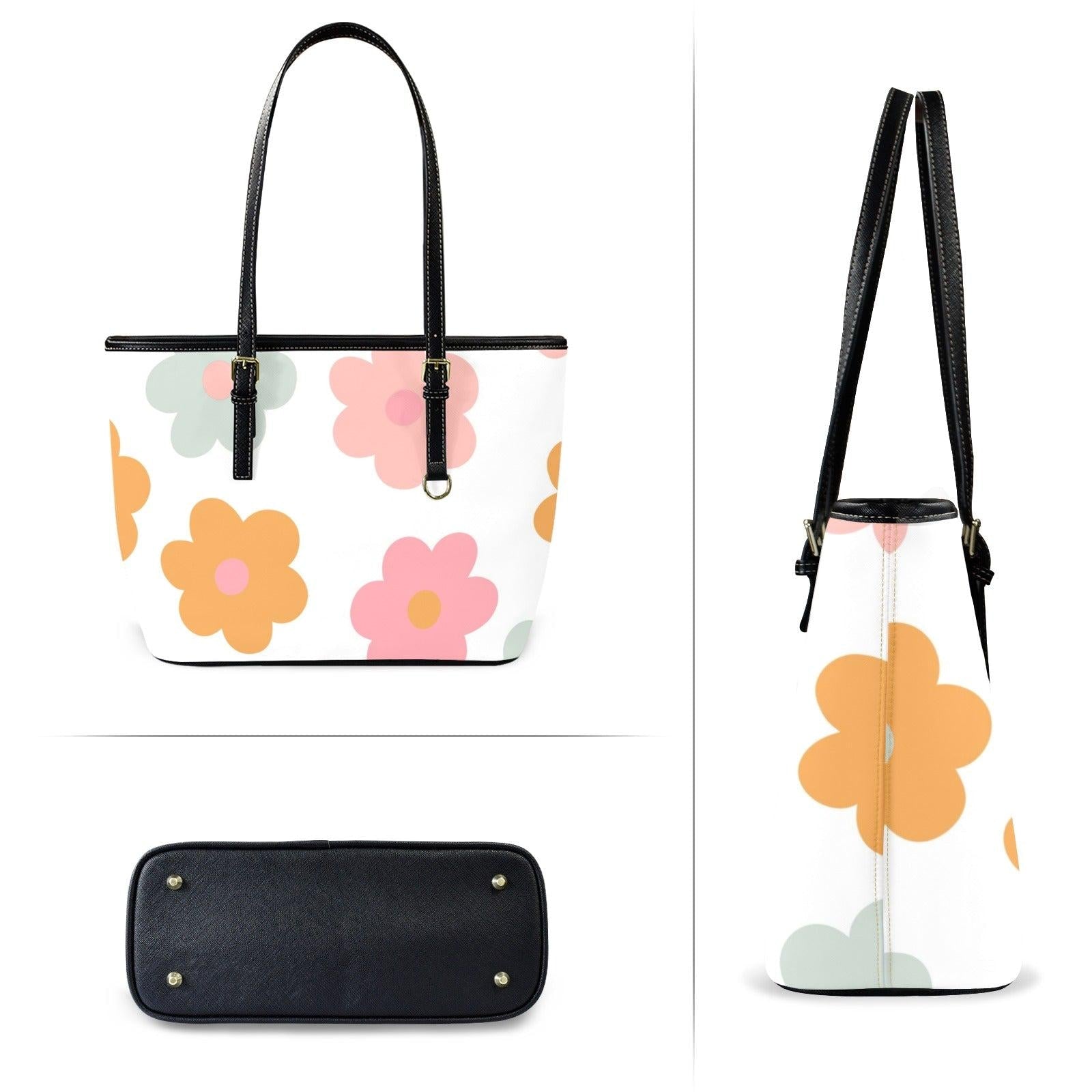 Floral Beach Tote Bag, Pastel Daisy Shoulder Bag, Cute Summer Carryall Purse