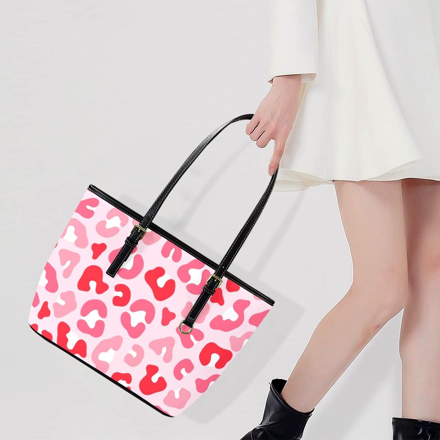 Preppy Pink Cheetah Tote Purse, Coastal Carryall for Cruise Outfits and Weekend Getaways