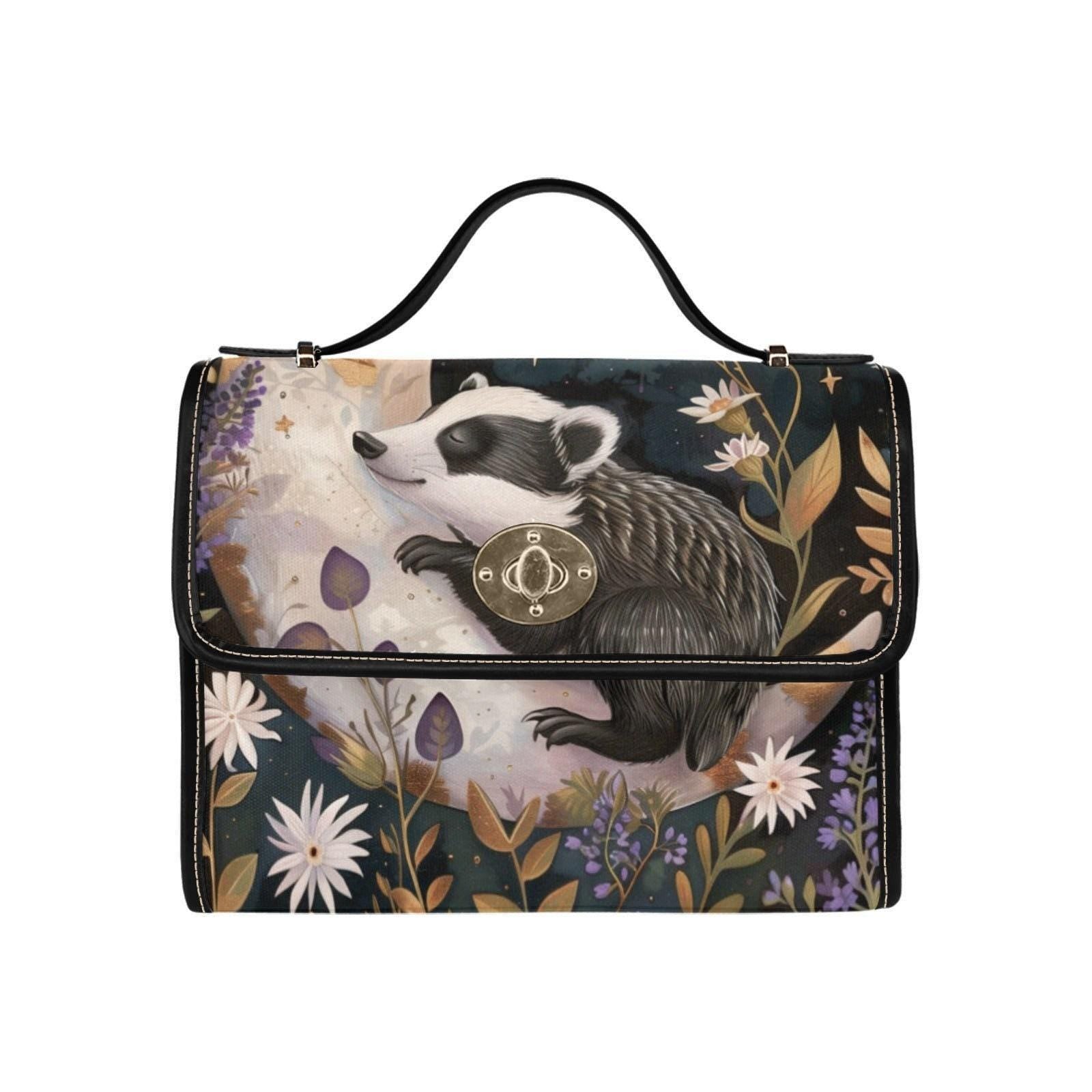 Raccoon Satchel Purse, Woodland Crossbody Bag, Cottagecore Handbag, Nature Lover Gift