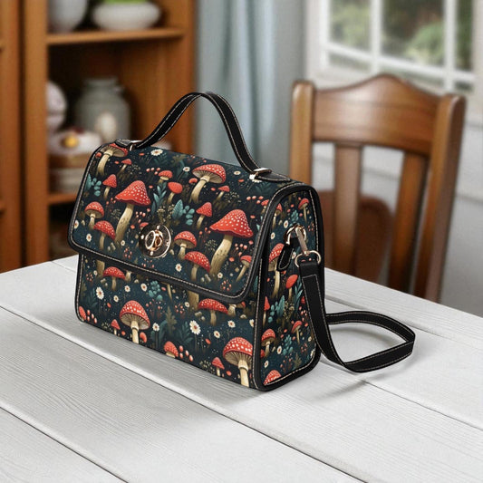Red Mushroom Forest Purse, Cottagecore Handbag With Toadstools, Witchy Diaper Bag Satchel, Fairycore Gift For Her, Botanical Fungi Bag