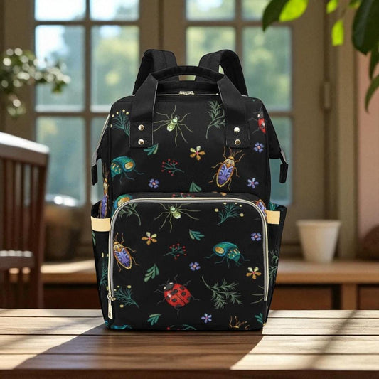 Dark Insect Backpack, Gothic Bug Bag, Witchy Diaper Organizer, Occult Mom Tote, Creepy Cute Baby Gear, Alternative Nature Bag,Goth Gift Idea