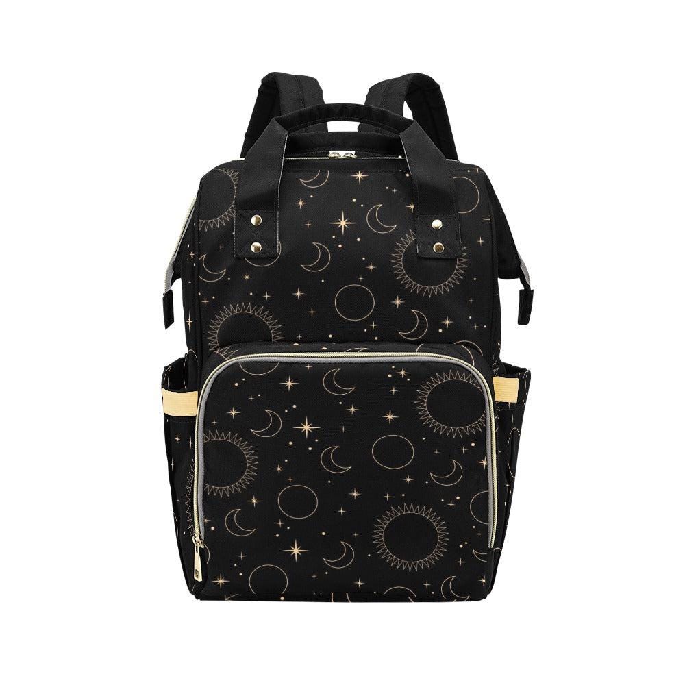 Moon Phase Backpack, Celestial Witch Diaper Bag, Astrology Travel Pack