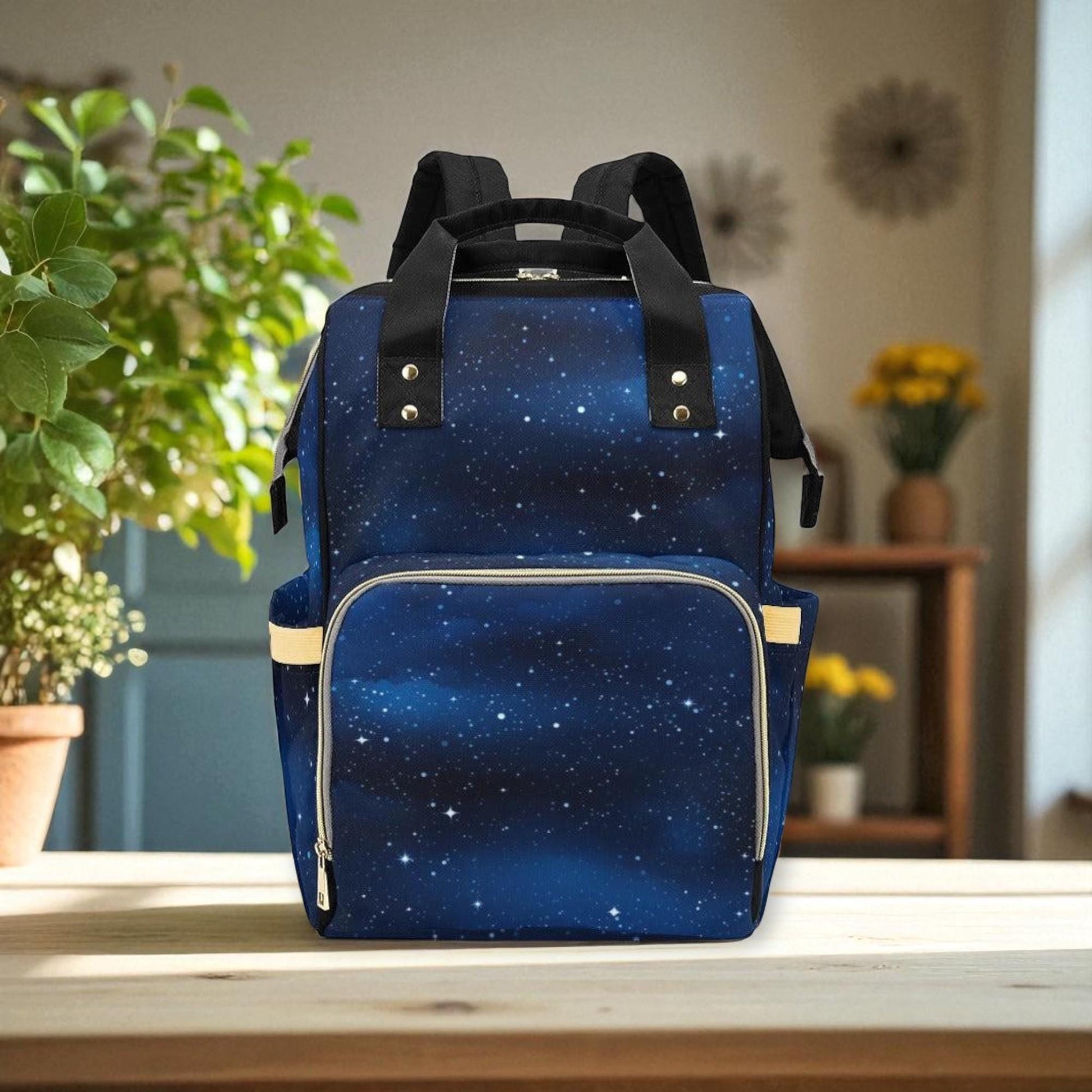 Starry Night Backpack, Galaxy Diaper Bag for Cosmic Moms, Blue Sky Baby Backpack Organizer, Spacecore Travel Bag, Celestial Gift for Her