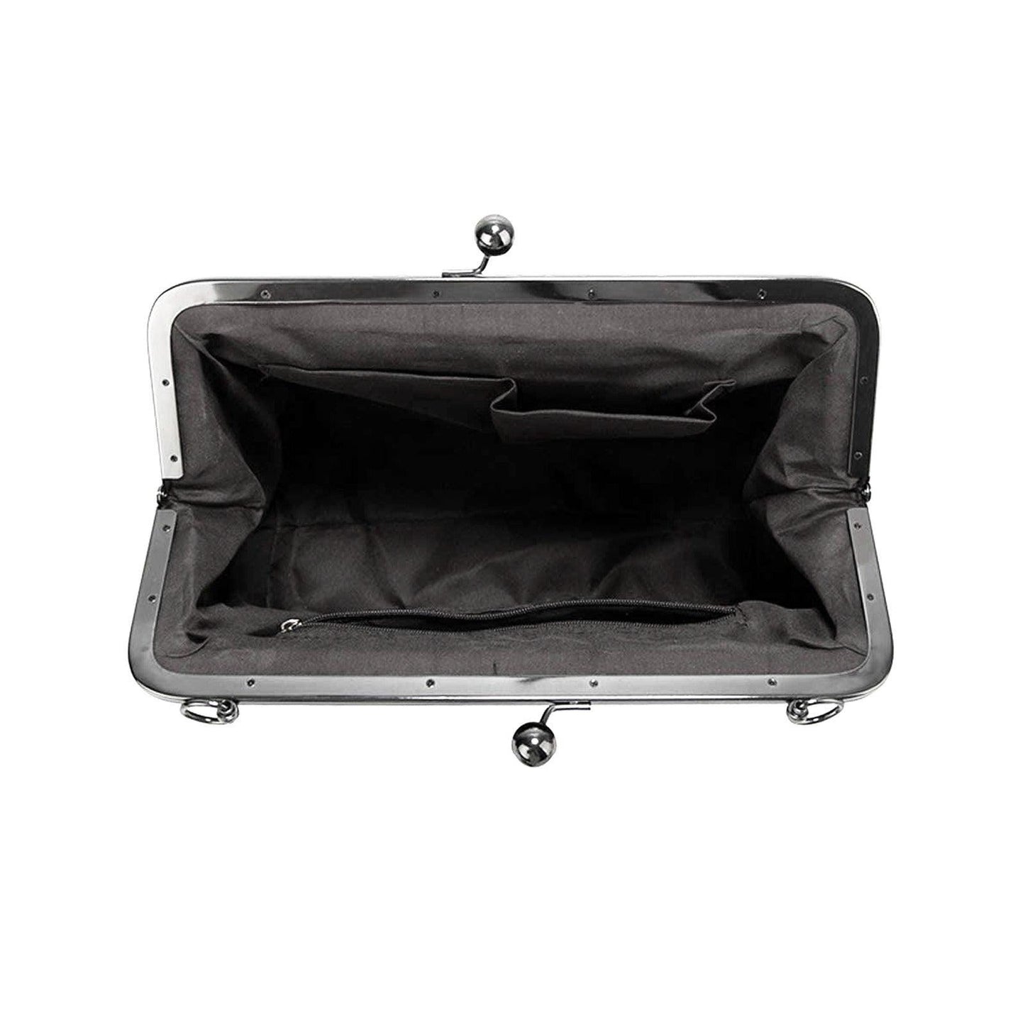 Black Stripe Kisslock Bag, Dark Academia Purse, Witchcore Handbag