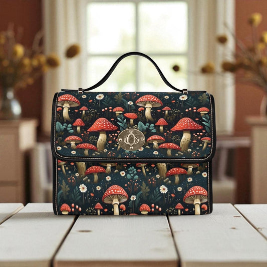Red Mushroom Forest Purse, Cottagecore Handbag With Toadstools, Witchy Diaper Bag Satchel, Fairycore Gift For Her, Botanical Fungi Bag