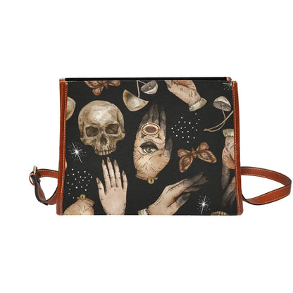Occult Skull Crossbody Bag, Gothic Palmistry Tarot Satchel, Spooky Witchcore Purse