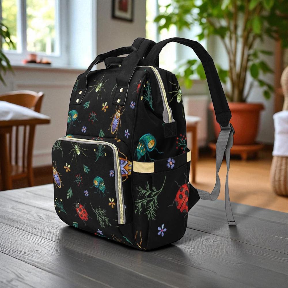 Dark Insect Backpack, Gothic Bug Bag, Witchy Diaper Organizer, Occult Mom Tote, Creepy Cute Baby Gear, Alternative Nature Bag,Goth Gift Idea