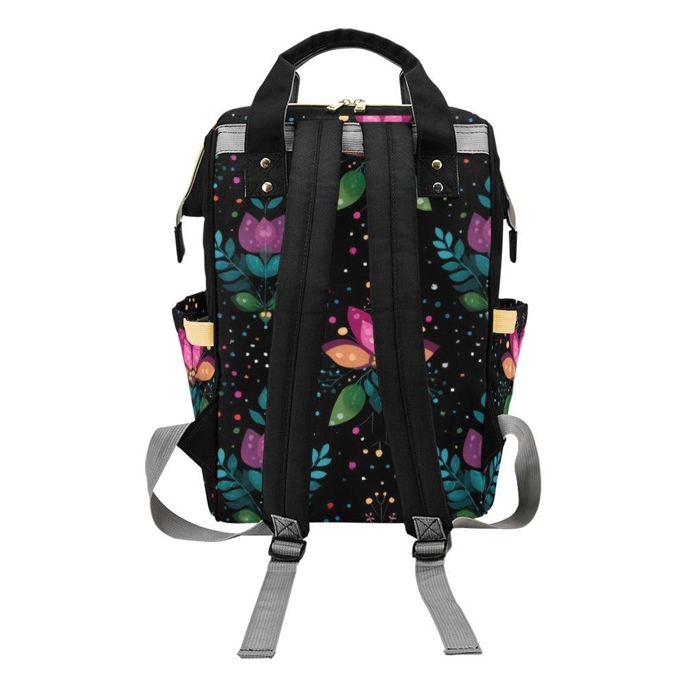 Folk Floral Backpack Colorful Boho School Bag Teacher Diaper Tote