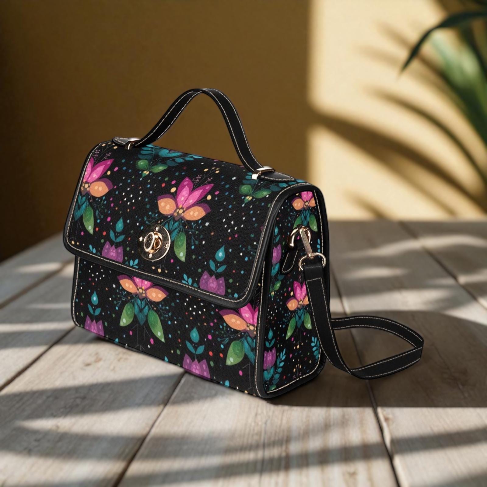 Mystical Butterfly Floral Bag, Fantasy Crossbody Purse, Colorful Fairycore Tote, Magical Flower Handbag, Whimsical Accessories, Fairy Gifts