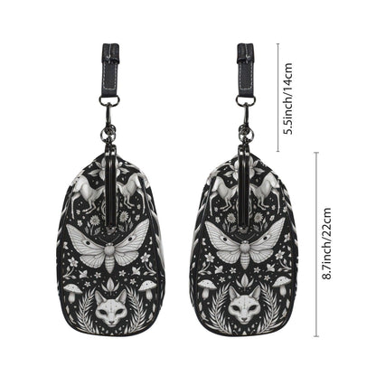 Gothic Fox Skull Handbag, Witchy Cat Crossbody Clutch, Dark Fairy Occult Fashion Bag