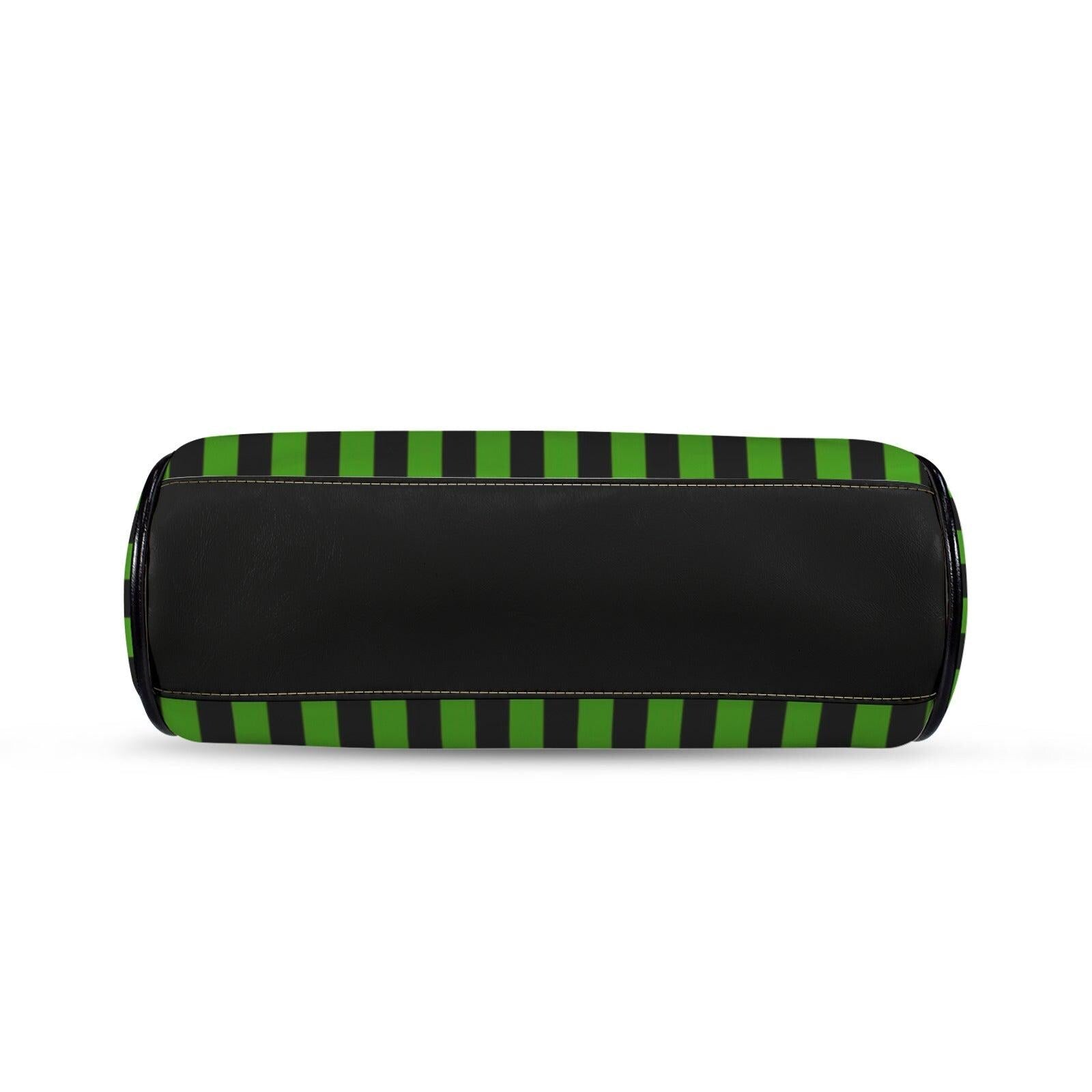 Green Stripe Kisslock Bag, Gothic Witchy Purse, Vintage Alt Fashion Handbag