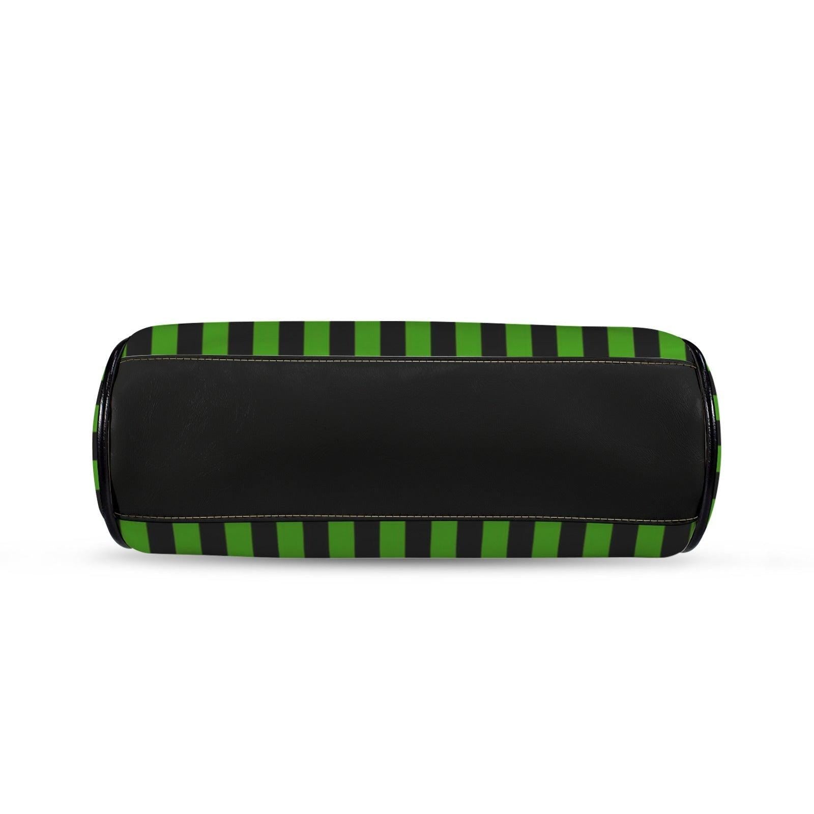 Green Stripe Kisslock Bag, Gothic Witchy Purse, Vintage Alt Fashion Handbag