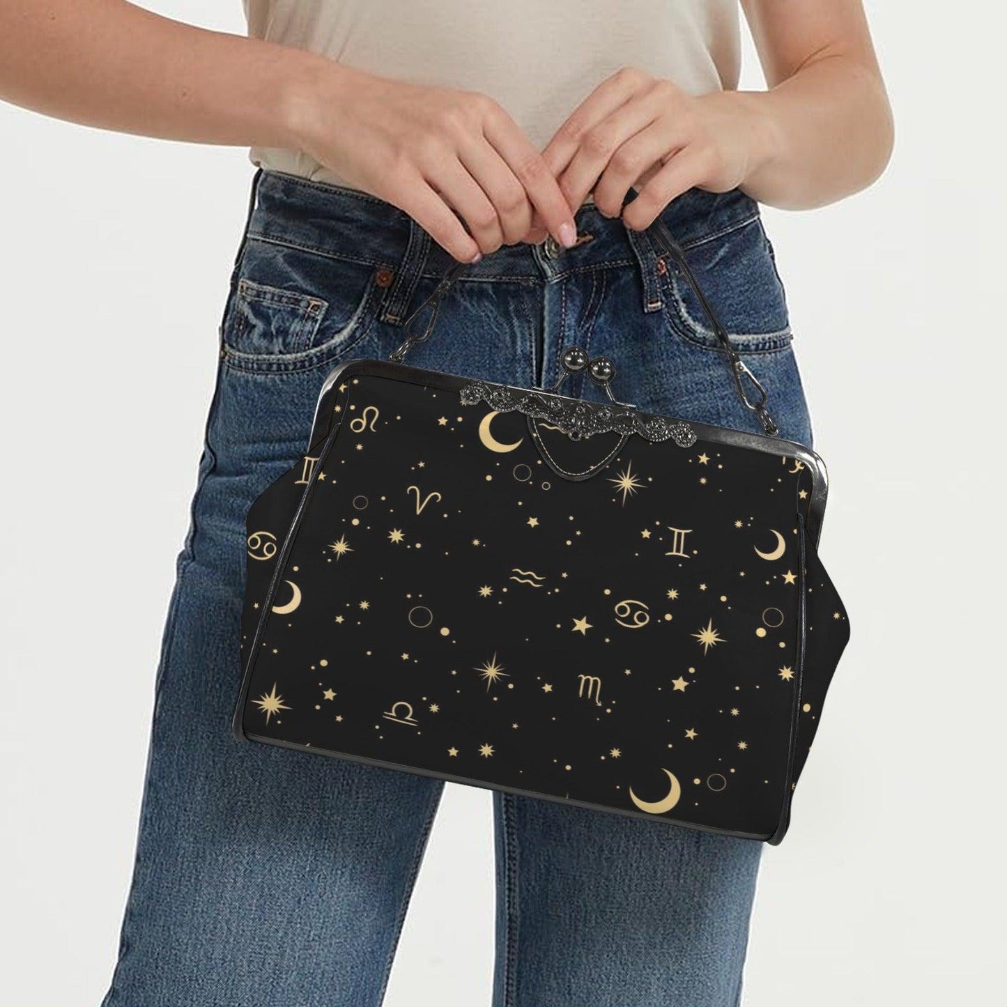Zodiac Constellation Handbag: Celestial Witchy Clasp Purse