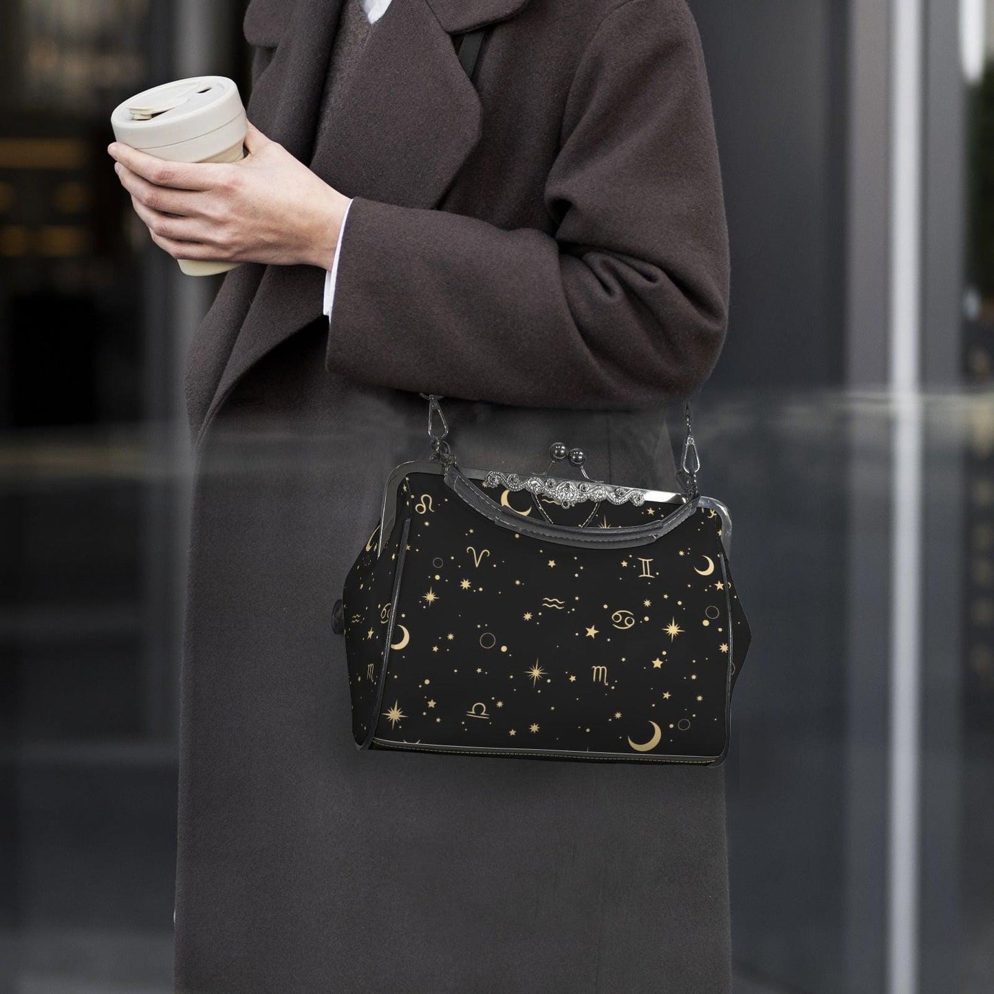 Zodiac Constellation Handbag: Celestial Witchy Clasp Purse