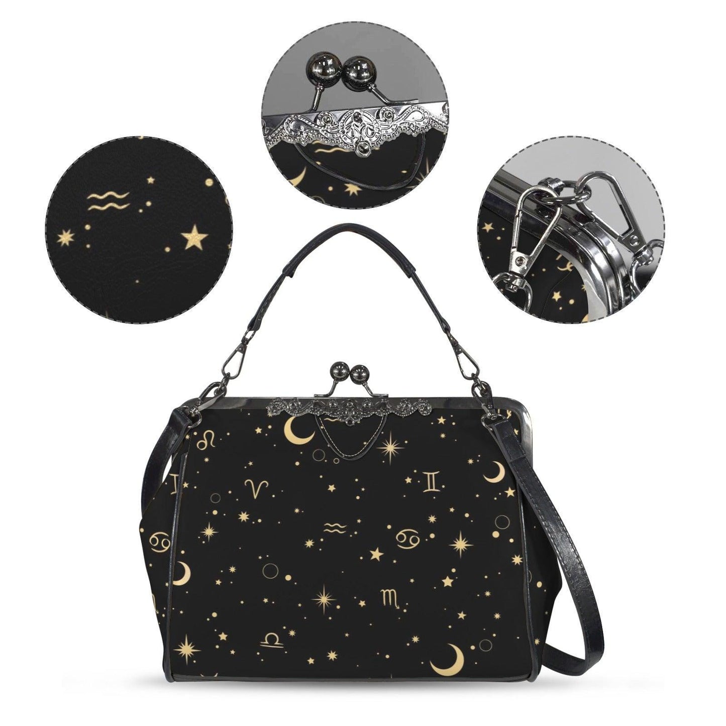 Zodiac Constellation Handbag: Celestial Witchy Clasp Purse