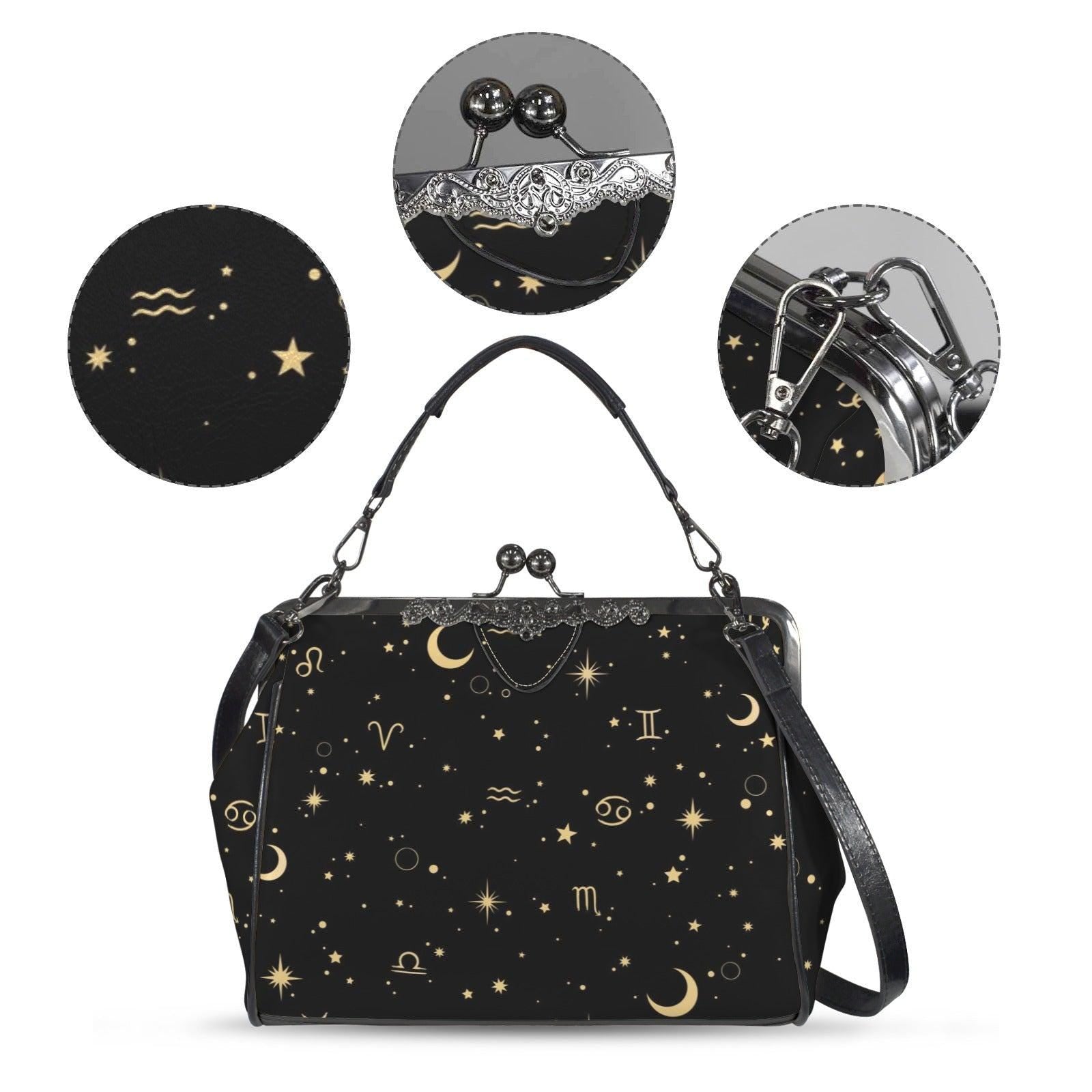 Zodiac Constellation Handbag: Celestial Witchy Clasp Purse