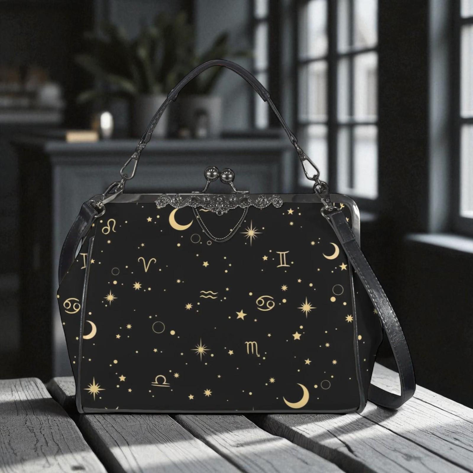 Zodiac Constellation Handbag: Celestial Witchy Clasp Purse