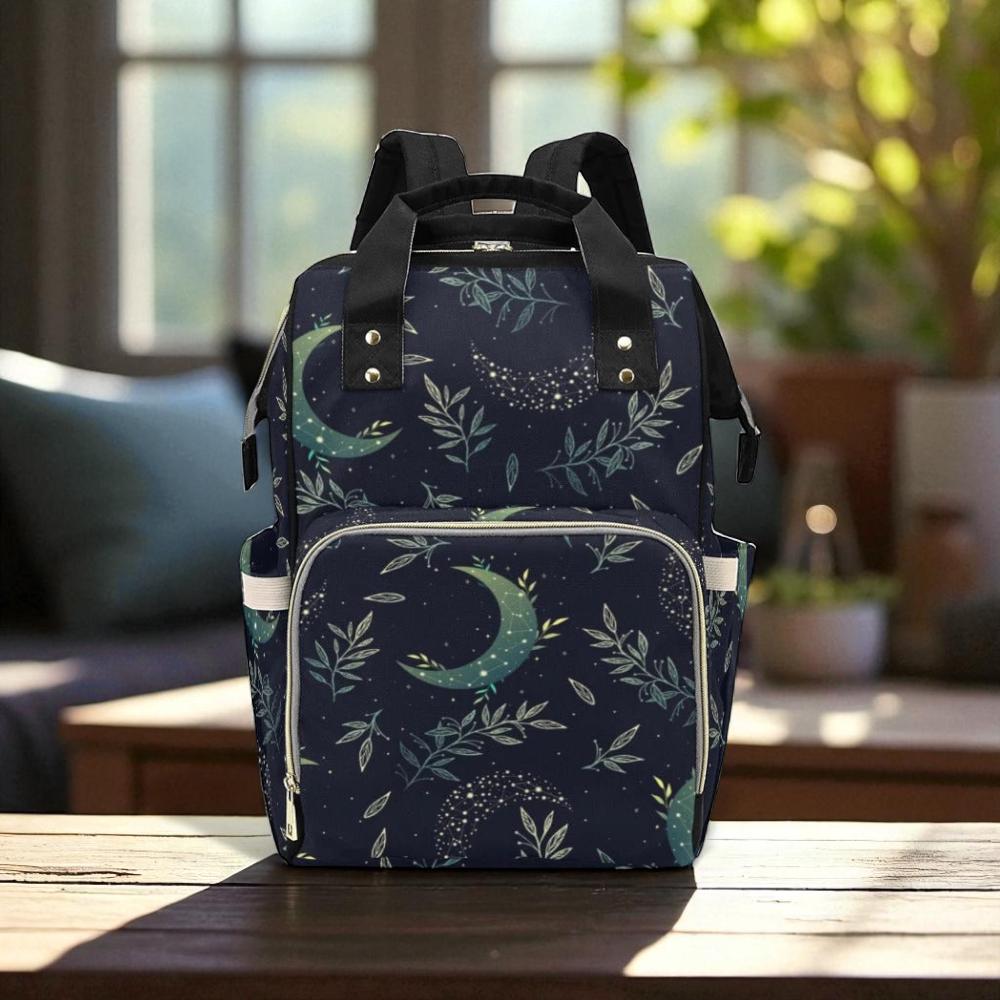 Mystical Moon Phases Backpack: Fairycore Diaper Bag, Witchy Travel Rucksack