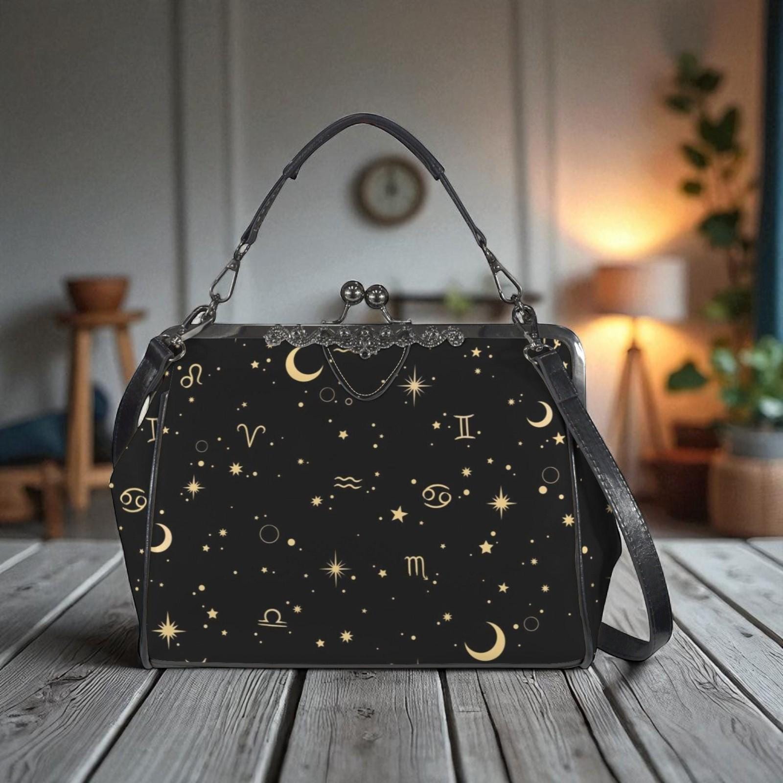 Zodiac Constellation Handbag: Celestial Witchy Clasp Purse
