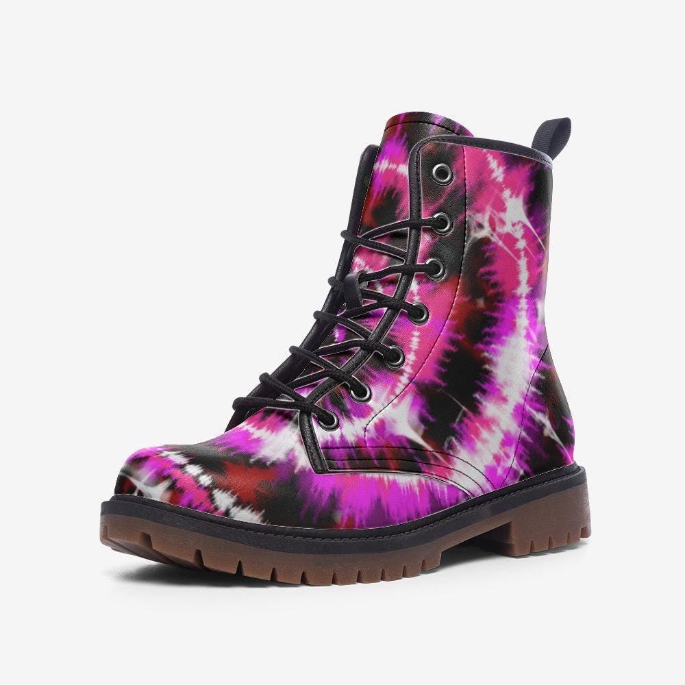 Pastel Glitter Boots, Blue Speckled Combat Shoes, Fairy Grunge Lace Up Ankle Boots