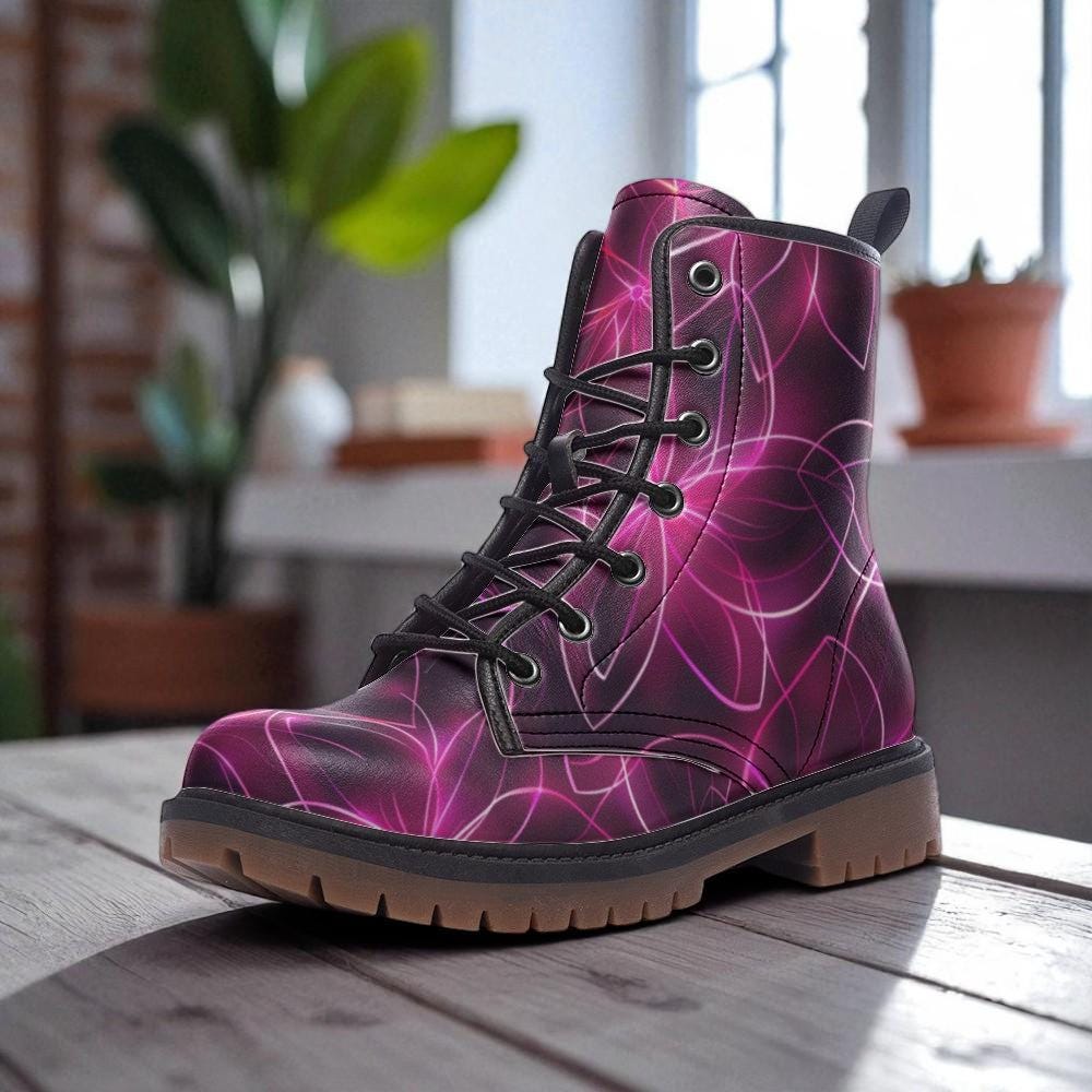 Spiderweb Combat Boots, Neon Halloween Lace Up Boots, Colorful Goth Festival Shoes
