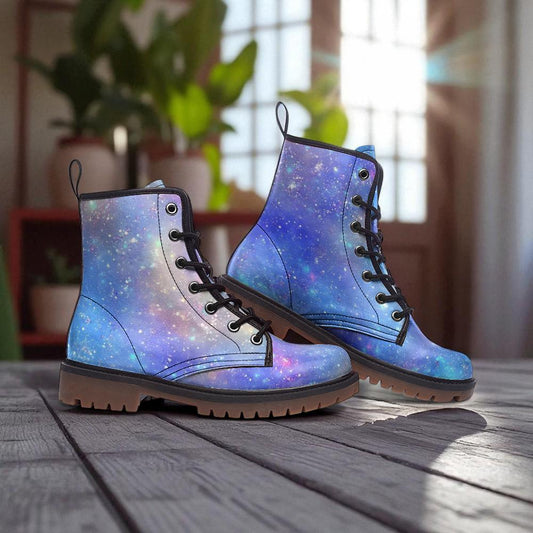 Spiderweb Combat Boots, Neon Halloween Lace Up Boots, Colorful Goth Festival Shoes