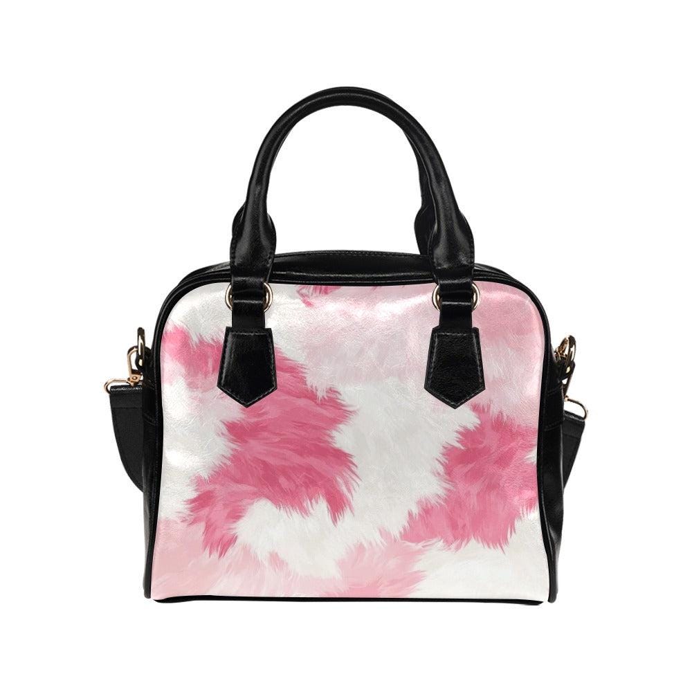 Pink Cowhide Satchel Bag, Western Crossbody Handbag, Rodeo Shoulder Purse