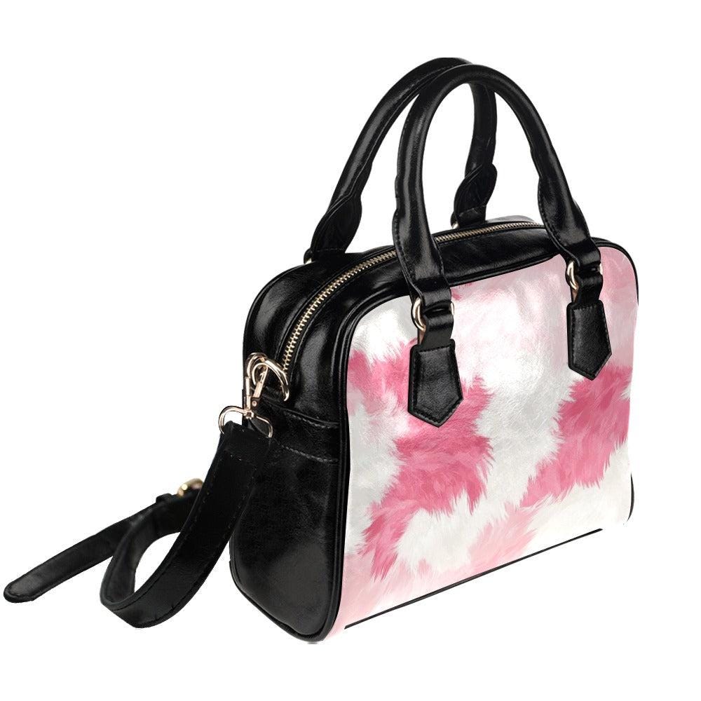Pink Cowhide Satchel Bag, Western Crossbody Handbag, Rodeo Shoulder Purse