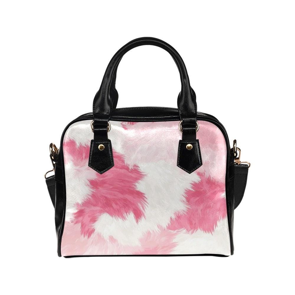 Pink Cowhide Satchel Bag, Western Crossbody Handbag, Rodeo Shoulder Purse