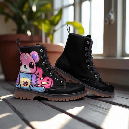 Mushroom Forest Combat Boots, Fairycore Witchy Shoes, Woodland Magic Fashion, Cottagecore Fantasy Footwear