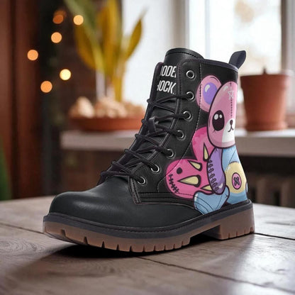 Mushroom Forest Combat Boots, Fairycore Witchy Shoes, Woodland Magic Fashion, Cottagecore Fantasy Footwear
