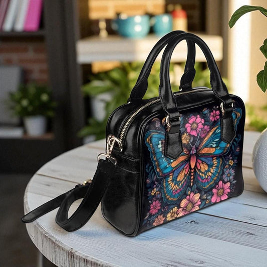 Butterfly Floral Satchel, Boho Cottagecore Purse, Enchanted Handbag