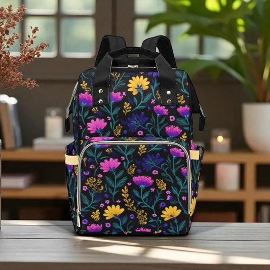 Floral Print Backpack: Cottagecore Diaper Bag, Teacher Tote
