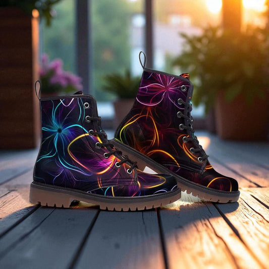 Neon Glow Festival Boots Psychedelic Rave Party Dopamine Shoes