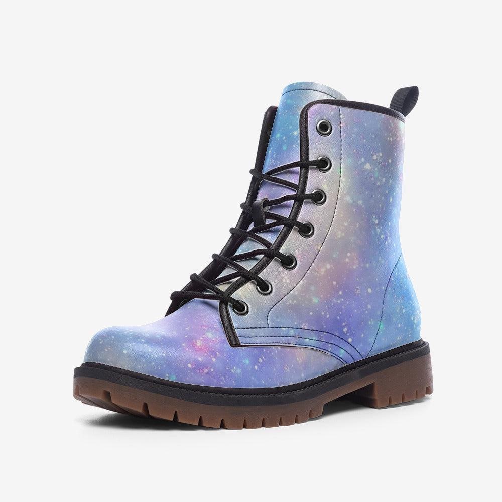 Spiderweb Combat Boots, Neon Halloween Lace Up Boots, Colorful Goth Festival Shoes