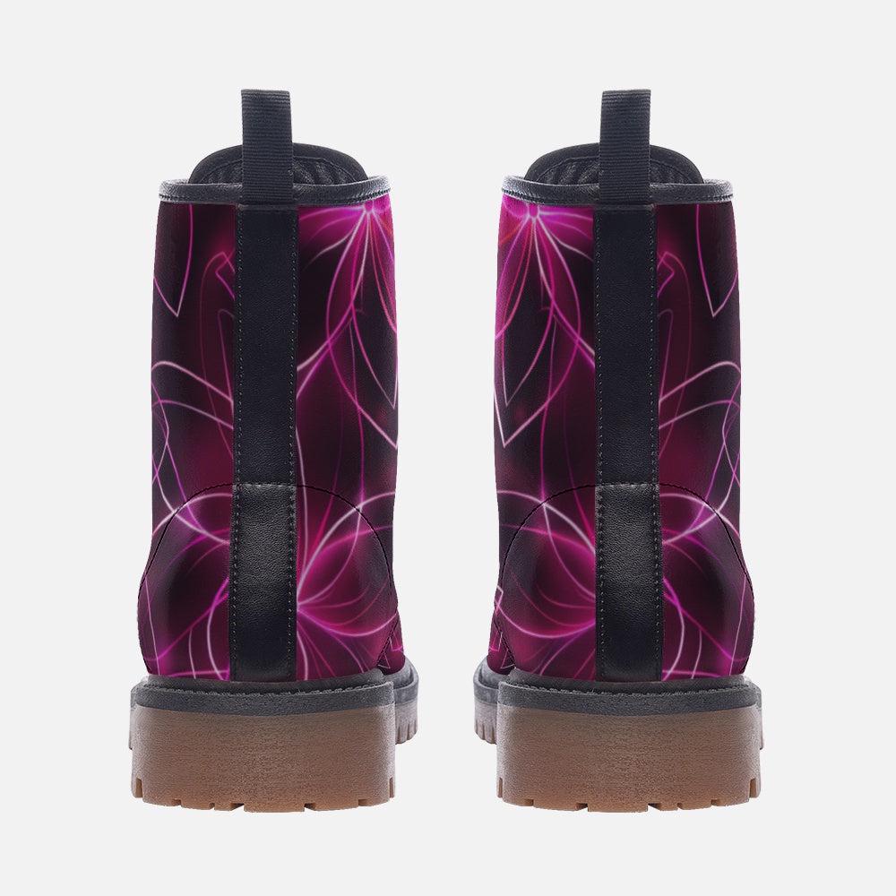 Spiderweb Combat Boots, Neon Halloween Lace Up Boots, Colorful Goth Festival Shoes