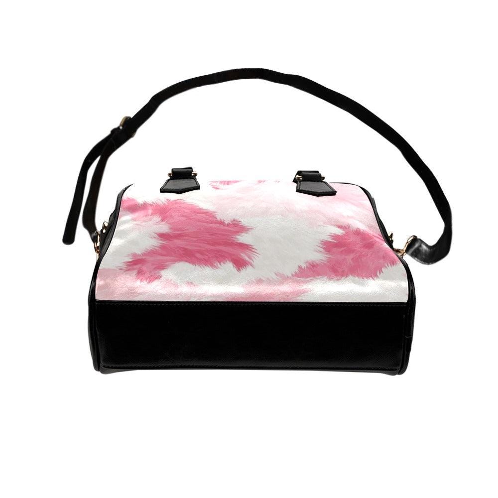 Pink Cowhide Satchel Bag, Western Crossbody Handbag, Rodeo Shoulder Purse