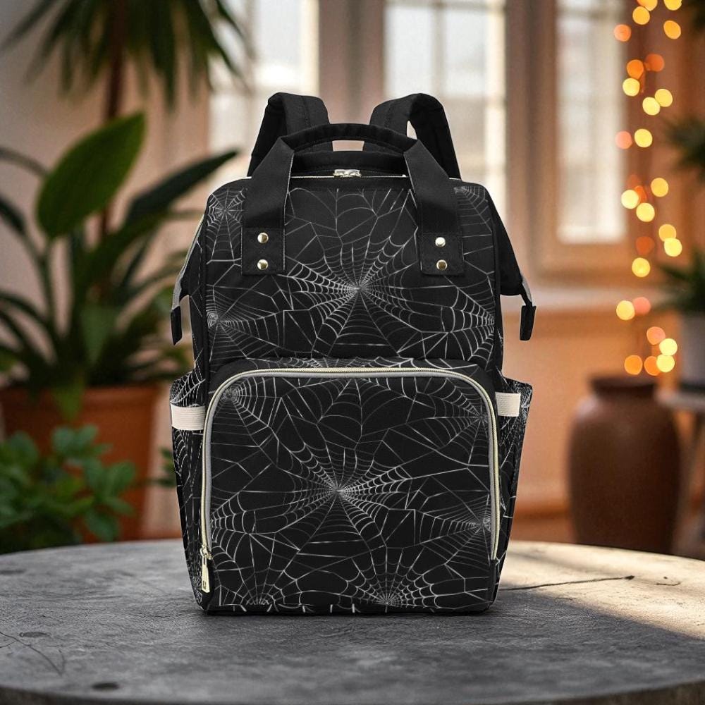 Spider Webb Occult Backpack Goth Baby Stuff Goth Baby Bag Creepy Cute Pastel Witchy Nappy Bag Spooky Emo Diaper Bag Witchy Mom Baby Gear