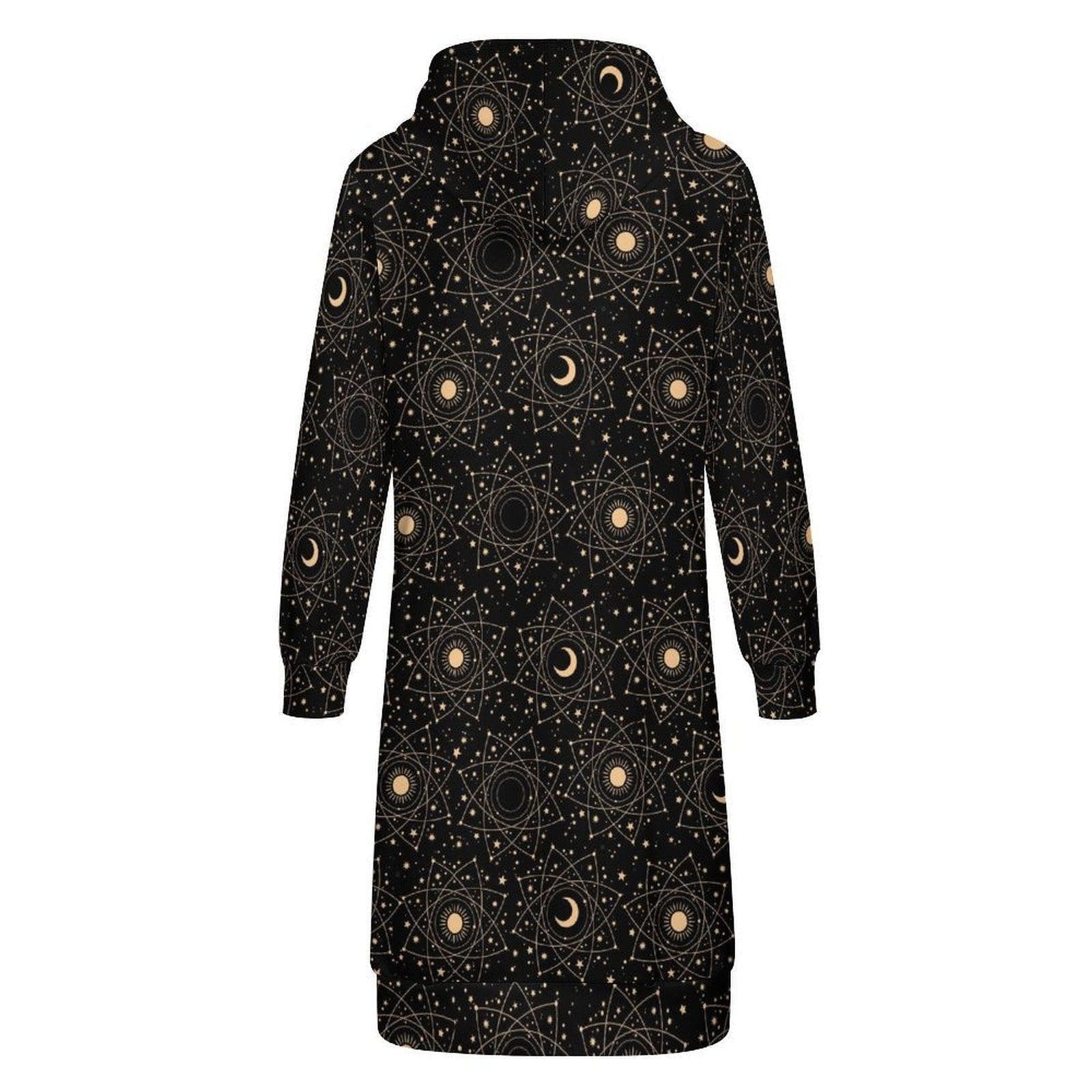Constellation Print Hooded Coat Lightweight Women’s Jacket