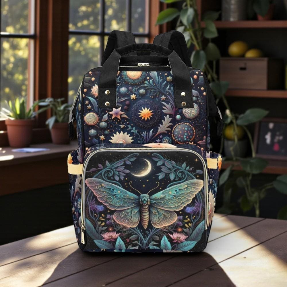 Celestial Butterfly Diaper Backpack, Forestcore Baby Bag