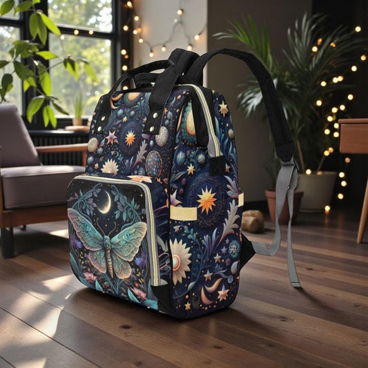 Celestial Butterfly Diaper Backpack, Forestcore Baby Bag