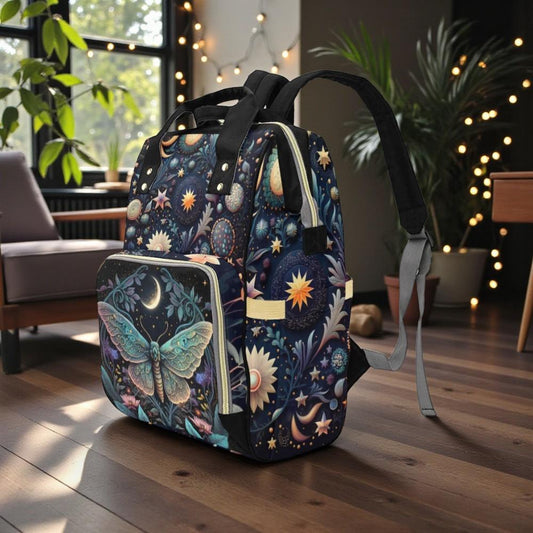 Celestial Butterfly Diaper Backpack, Forestcore Baby Bag