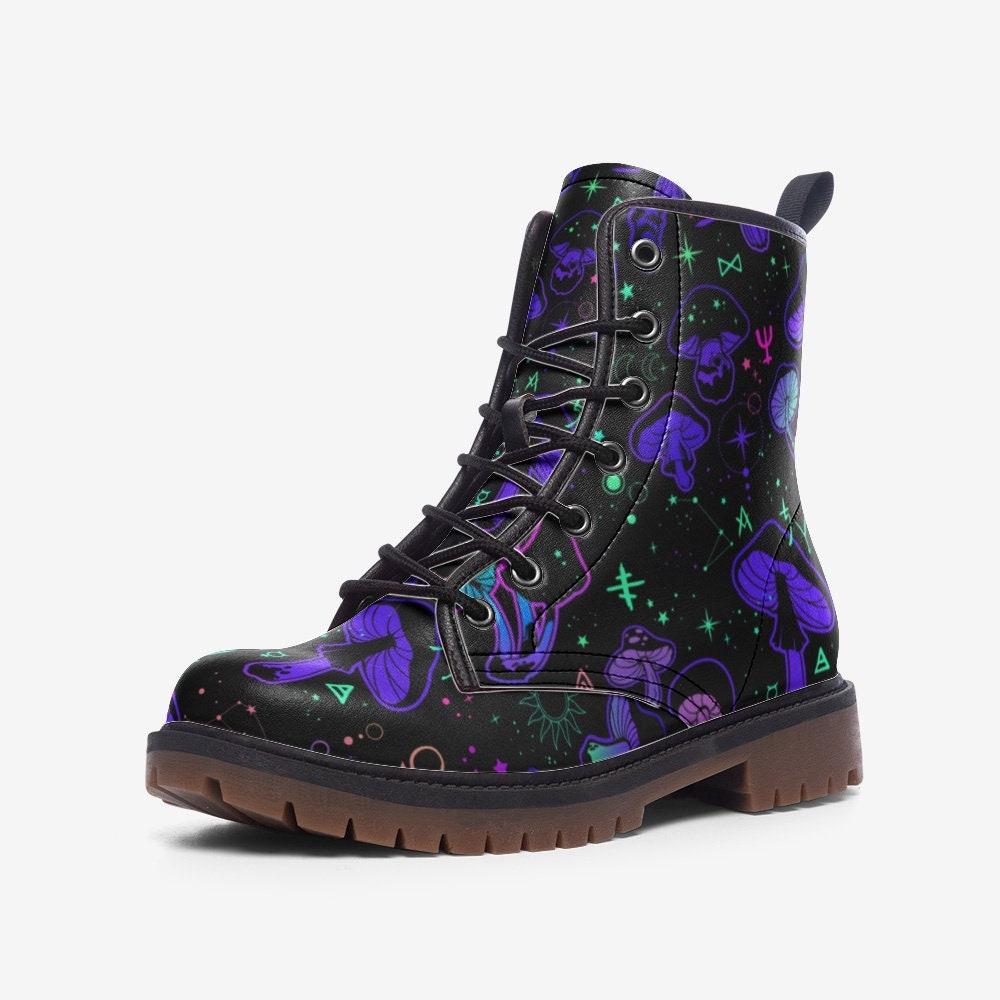 Cosmic Mushroom Combat Boots