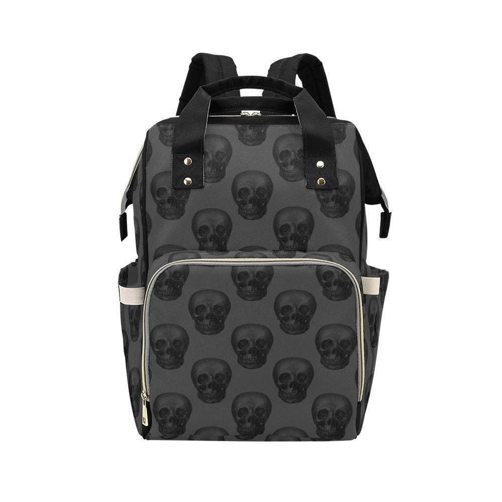 Skull Diaper Backpack, Gothic Baby Bag, Mom Travel Backpack