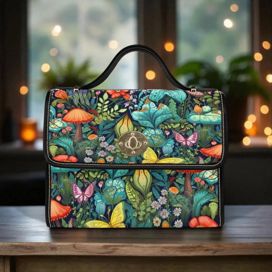 Mushroom Forest Handbag, Cottagecore Purse, Whimsical Nature Bag